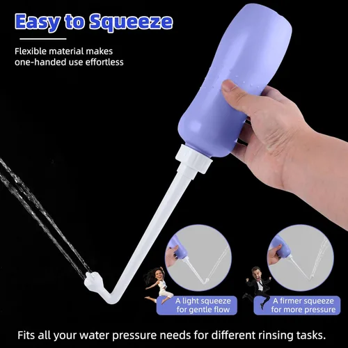Miniatura 3 de Hibbent Bidé portátil para viajes, bidé de viaje manual para cuidado de higiene personal, uso de limpieza personal, boquilla extendida, spray