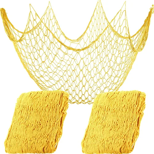Miniatura 8 de Shappy 2 redes decorativas de 80 x 40 pulgadas, red para colgar en la pared para sirena, pirata, náutico, decoración de fiesta bajo el mar, temática
