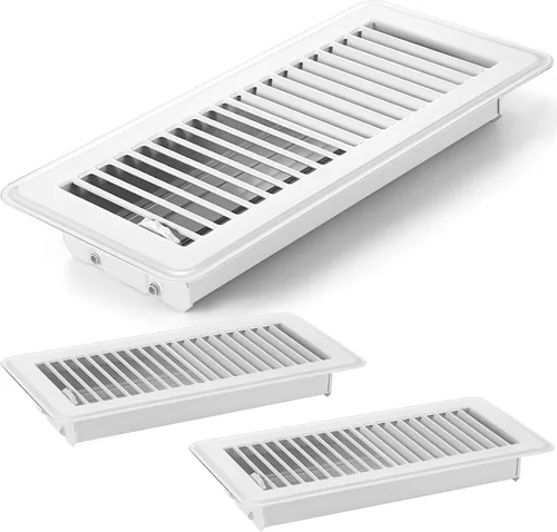 Miniatura 18 de 4 cubiertas de ventilación de piso de 10'', rejillas de piso de servicio pesado, cubiertas de ventilación de calor de metal con acabado a prueba