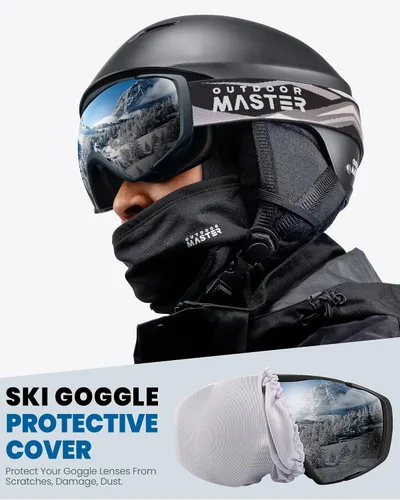 Miniatura 6 de OutdoorMaster Gafas de esquí con cubierta, gafas de nieve para snowboard OTG antivaho