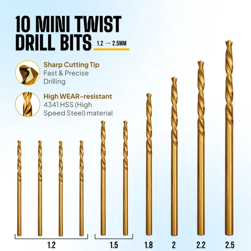 Miniatura 5 de Juego de micro brocas con tornillo de banco de pasador Taladro de mano pequeño - Manual de taladro manual de tornillo de banco de pasador, mini