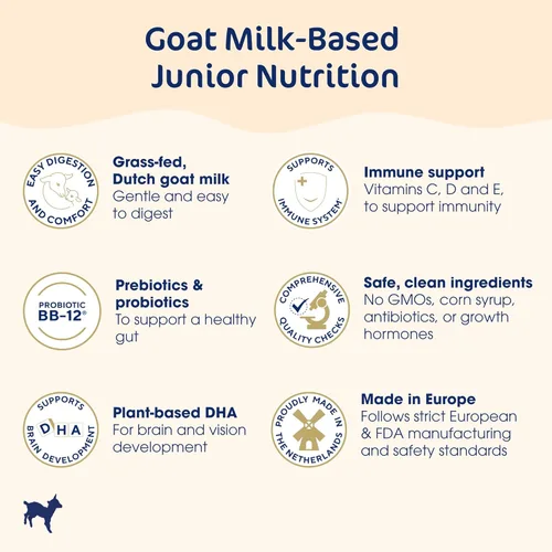 Miniatura 3 de Kabrita Leche en polvo de cabra junior para niños, fácil de digerir para edades de 2 a 7 años, aumenta la inmunidad que contiene vitamina C, D, E