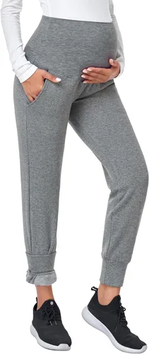 PACBREEZE Pantalones de maternidad para mujer, pantalones deportivos de entrenamiento sobre el vientre, pantalones de pijama elásticos para embarazo