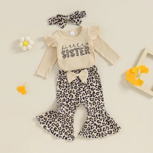 Miniatura 51 de Kuriozud Conjunto de mameluco con volantes para bebé recién nacida, con volantes, lindo conjunto de pantalones acampanados con diadema