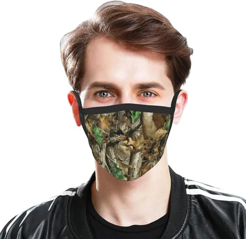 Miniatura 2 de Paquete de 3 máscaras de caza de camuflaje de ciervos y camuflaje, bandana ajustable resistente al viento, cubierta de boca reutilizable, bufanda