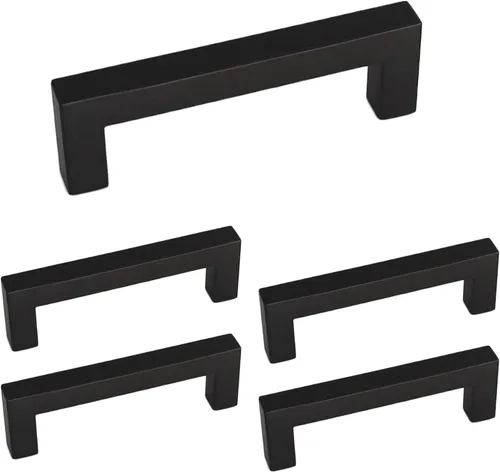Miniatura 11 de homdiy Paquete de 1 tirador de gabinete negro mate de 3 pulgadas, manijas de cajón de acero inoxidable, manijas de cajón de acero inoxidable