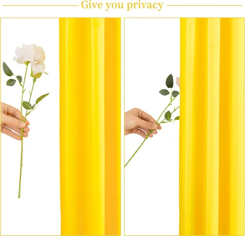 Miniatura 7 de Cortina de fondo amarilla de 10 x 7 pies para fiestas, sin arrugas, paneles de telón de fondo para fiesta de cumpleaños, baby shower, boda, Amarillo