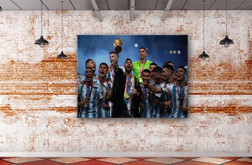 Miniatura 6 de SpiritualHands Lionel Messi - Póster en lienzo de Messi Argentina, póster de fútbol de Leo Messi para dormitorio de niños, 8 x 12 pulgadas, listo