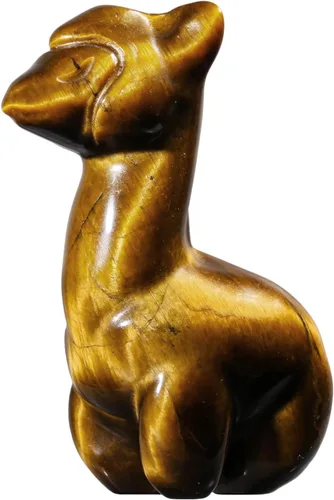 Miniatura 10 de SUNYIK Estatua de cristal de alpaca tallada, escultura de piedra pulida, delicada figura de animal, decoración para ventana de oficina en casa