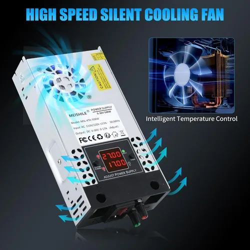 Miniatura 4 de Actualización ajustable (0-30V 0-17A) 500W DC Fuente de alimentación conmutada AC-DC Transformador con botones ajustablesSistema de sensor de 0-30V