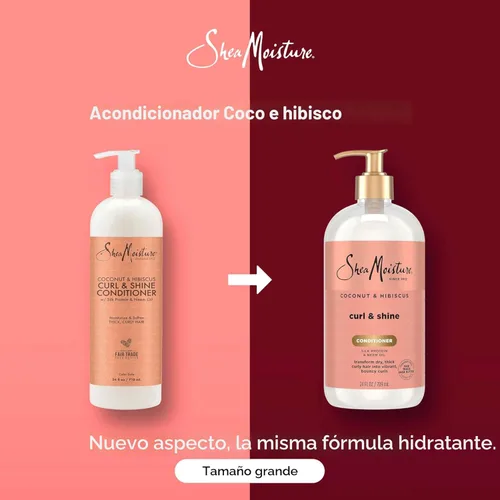 Miniatura 3 de Acondicionador para rizos y brillo Shea Moisture con coco e hibisco, para cabello grueso y rizado, para hidratar y suavizar, 24 fl oz