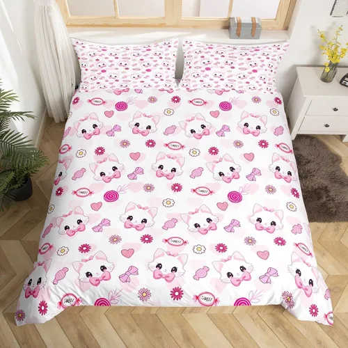 Miniatura 18 de Juego de funda de edredón de pingüinos de dibujos animados para niños, tamaño King, bonito juego de ropa de cama de animales de poste ártico