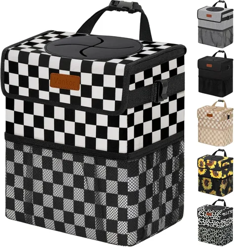 Miniatura 21 de Vankor Papelera para Coche con Tapa Colgante para Asiento Trasero, Accesorios para Coche para Mujeres y Hombres, Papelera Automotriz a Prueba