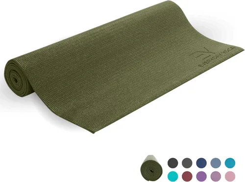 Miniatura 14 de Everyday Yoga Estera Deluxe, espaciosa de 72"x24" antideslizante para cómodos entrenamientos en casa, extra gruesa de 3-5mm Merlot