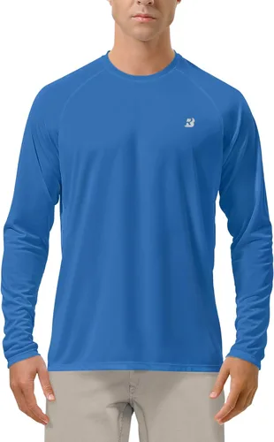 Miniatura 9 de Roadbox Camisas de Protección Solar UV UPF 50+ para Hombres Manga Larga SPF Rash Guard para Pesca Senderismo Natación Correr 2 Pack - blanco