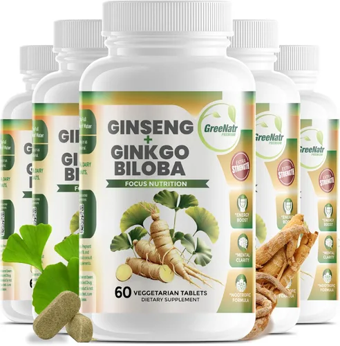 Miniatura 13 de GreeNatr - Tabletas de ginseng y ginkgo biloba - Súper alimento superior no transgénico/vegetariano – Potenciador de energía y activador cerebral