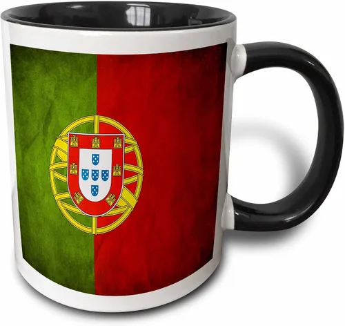 3dRose Taza de café, tamaño – 11oz – Banderas de la bandera de Portugal – divertido regalo de taza de café