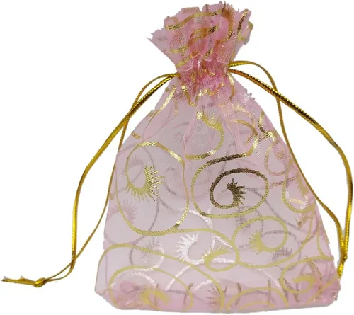 Miniatura 8 de Ankirol 100 bolsas de recuerdo de bodas, de organza transparente, con estampado de pestañas, de 3.5 x 4.5 pulgadas, con cordón de ajuste