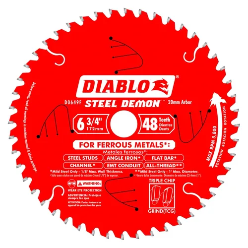 Miniatura 3 de Diablo Hoja de sierra para corte de metal Steel Demon Cermet II de acero de 8 pulgadas x 42 dientes – Vida útil hasta 25 veces más larga, cortes 10