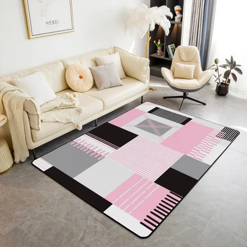 Miniatura 33 de jejeloiu Alfombra de decoración de mármol negro y dorado, alfombra para sala de estar, dormitorio, para niños, niñas, adolescentes, decoración