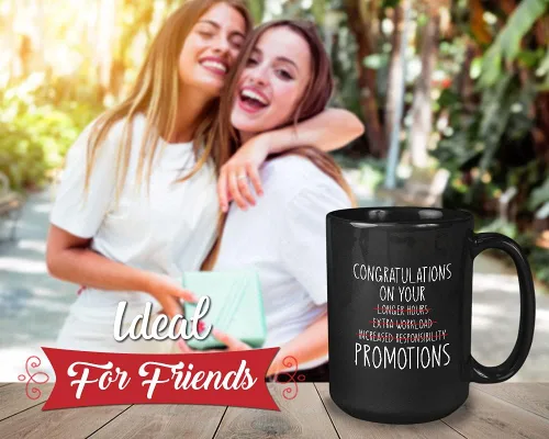 Miniatura 2 de Bubble Hugs Taza de café de promoción – Felicitaciones por tu promoción – Felicitaciones Buen comienzo trabajo oficina nuevo desafío principiante