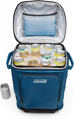 Miniatura 3 de Coleman Enfriador suave con ruedas para 42 latas, a prueba de fugas, portátil aislado con retención de hielo de más de 12 horas, fabricado