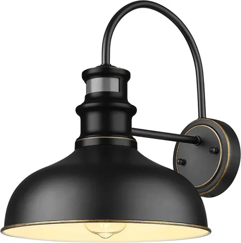 Miniatura 10 de zeyu Iluminación Moderna de Granero, Luminaria de Granero de 11 Pulgadas para Interiores con Acabado Dorado Pintado a Mano, 02A390 AG