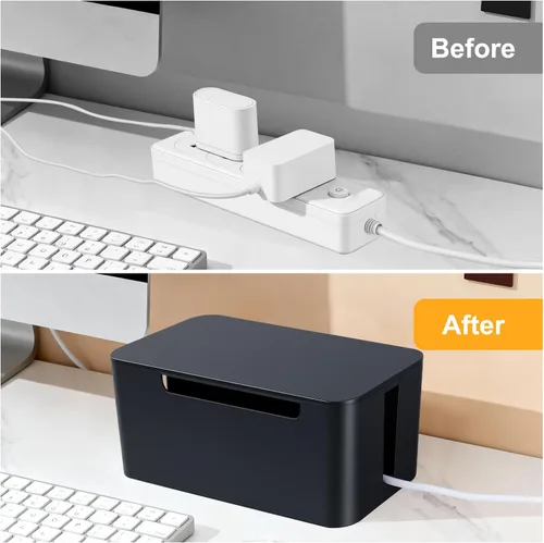 Miniatura 7 de Eichzer Caja de organización de cables, caja organizadora de cables de alta calidad para ocultar el protector de sobretensiones en el escritorio