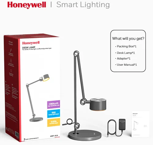 Miniatura 7 de Honeywell Lámpara LED de escritorio, 01A Sunturalux luz de escritorio para oficina en casa, 4000 K regulable para el cuidado de los ojos, lámpara