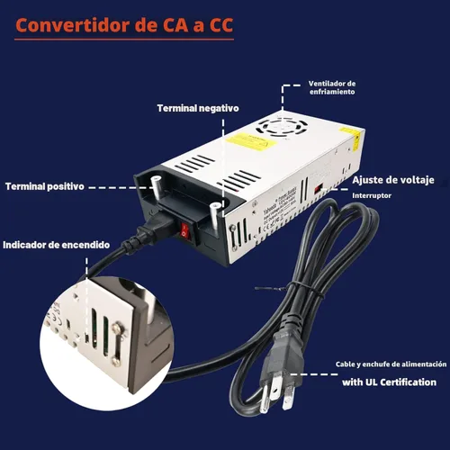 Miniatura 5 de Nueva versión convertidor, 110V AC a 12V DC convertidor fuente de alimentación 12V 600W 50A DC interruptor transformador para RV, bomba, tira LED