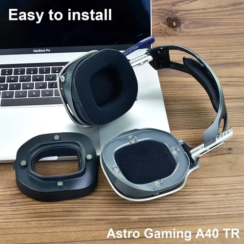 Miniatura 4 de Almohadillas para los oídos y espuma de micrófono A40 TR - Cojines de repuesto compatibles con auriculares Astro A40 TR, almohadillas