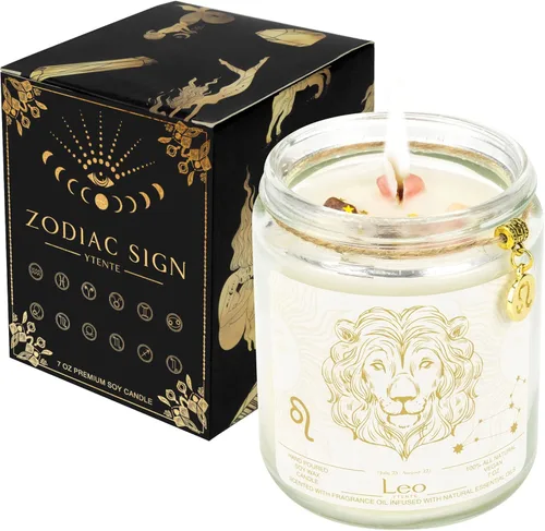 Miniatura 17 de Regalo de velas de signo del zodiaco Sagitario, tarro de velas de cristales del signo del zodiaco, astrología con aroma a lavanda, velas de soja