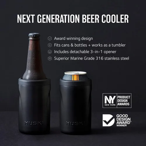 Miniatura 2 de Huski Enfriador de cerveza 2.0 Nuevo Soporte para latas y botellas Acero inoxidable de grado marino con triple aislamiento Abridor 3 en 1