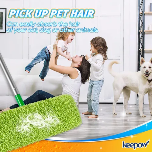 Miniatura 4 de KEEPOW Paños de limpieza en seco/húmedo XL para barredora Swiffer XL, reutilizables y lavables, almohadillas de microfibra para limpieza de suelos
