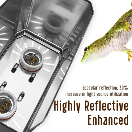 Miniatura 3 de Lámpara de cúpula profunda 2 en 1 para reptiles, lámpara de iluminación de calor de reptiles con encendido/apagado individual para terrarios