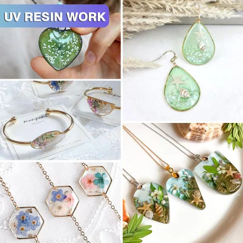 Miniatura 7 de Resina UV Cristal Transparente Fórmula Mejorada de Secado Rápido Ultravioleta para Joyería, Decoración Artesanal, Pegamento Duro Transparente