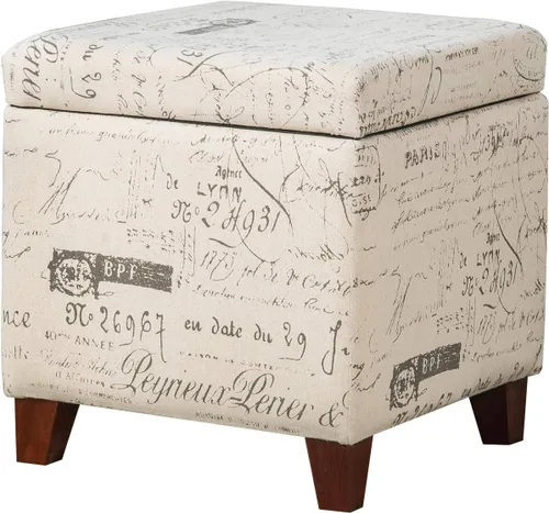 Miniatura 13 de Adeco Otomán Cubo de Piel Sintética Blanca de 18 Pulgadas de Alto con Almacenamiento, Taburetes Reposapiés de Silla de Terciopelo en Relieve 3D