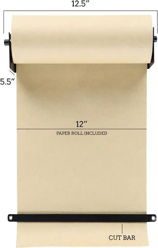 Miniatura 2 de Roller - Cilindro de papel kraft para exhibición - Decoración de pared/montaje en pared - incluye 1 rollo (30 cm, negro)