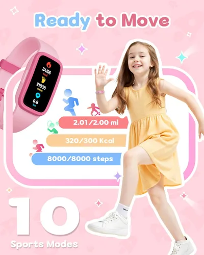 Miniatura 4 de Reloj de seguimiento de actividad para niños con pantalla Amoled, rastreador de actividad sin necesidad de teléfono, monitor de frecuencia cardíaca