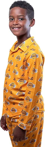 Miniatura 3 de Ultra Game NBA Boys 2-Piece Loose-fit Button Down Pajamas Set (Sizes 4-20)