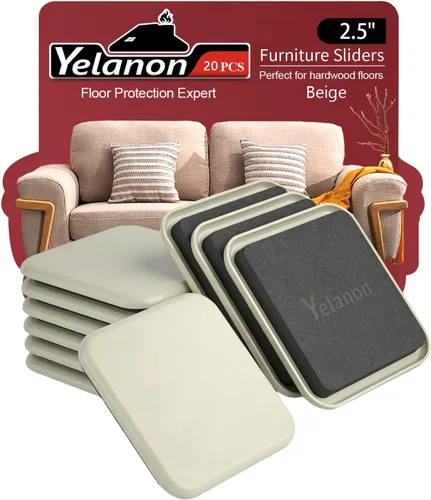 Miniatura 13 de Yelanon Deslizadores de muebles – 8 unidades de 9 1/2 pulgadas de color marrón para alfombras, almohadillas de muebles, suelos de madera dura