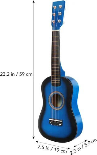 Miniatura 5 de Toddmomy Guitarra acústica pequeña de 23 pulgadas, instrumento popular de 6 cuerdas para niños, juguete de aprendizaje de música para principiantes