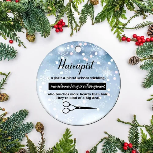 Miniatura 4 de Hairapist - Adornos de Navidad 2023 Definición de hairapista, decoraciones navideñas para árbol Descripción de la palabra Adornos únicos colgantes