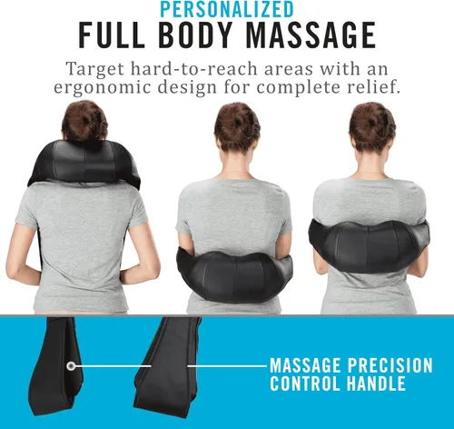 Miniatura 4 de Daiwa Felicity Shiatsu Masajeador de cuello y espalda con calor, alivio del dolor de tejido profundo para hombros con 8 nodos de amasamiento 3D