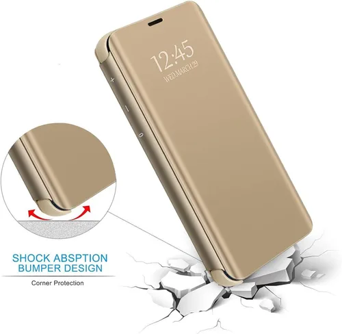 Miniatura 5 de Note 20 - Funda de piel para Samsung Galaxy Note20 5G, delgada, transparente, espejo de maquillaje, funda con tapa, Note 20 5G con función atril
