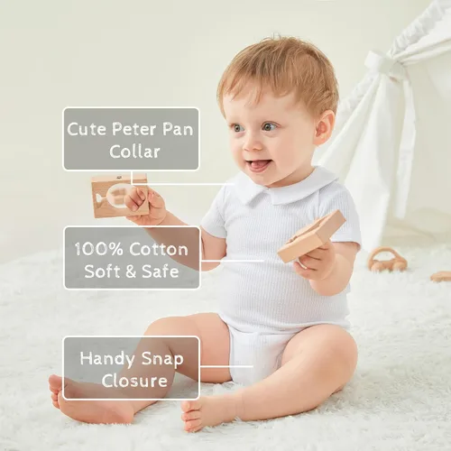 Miniatura 51 de pureborn Mameluco de algodón súper suave para bebés niños y niñas de 0 a 24 meses