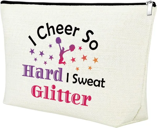 Miniatura 8 de Mxrymvu Regalo de animadora para mujer, bolsa de maquillaje de agradecimiento para alegría, Sigue tus sueños; Amor alegría