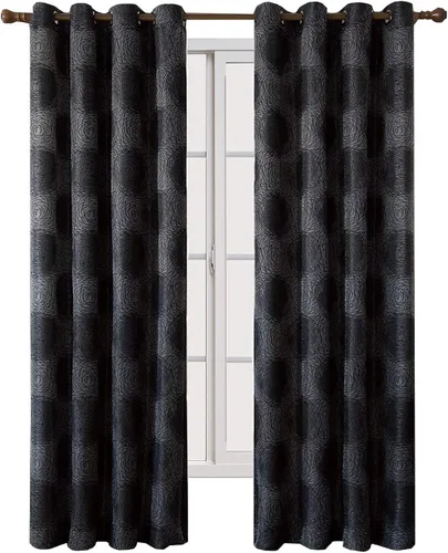 Miniatura 8 de Royal Hotel Bedding Lexington - Paneles de cortina de jacquard con ojales verdes, 2 paneles, 52 x 96 pulgadas cada uno