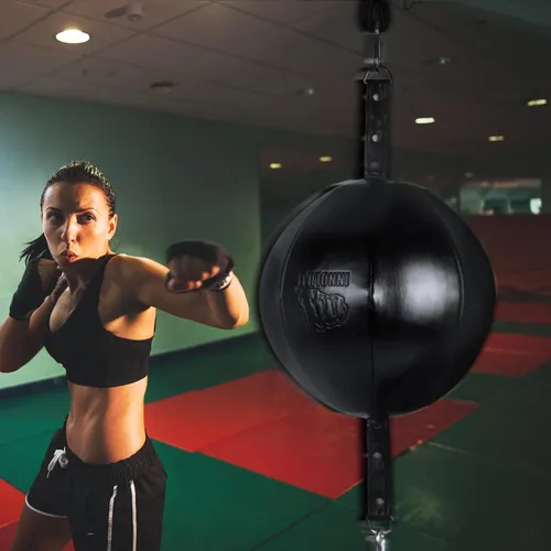Miniatura 6 de InnoLife Kit de saco de boxeo de doble extremo con bola de perforación, kit de reacción de velocidad con cordones elásticos, perfecto