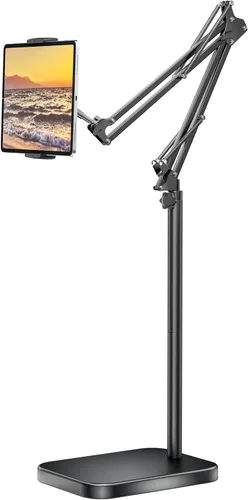 Miniatura 9 de BluuSuuk Soporte de suelo para tablet con base estable de 11 libras, soporte giratorio de brazo elástico de altura ajustable, compatible con iPad